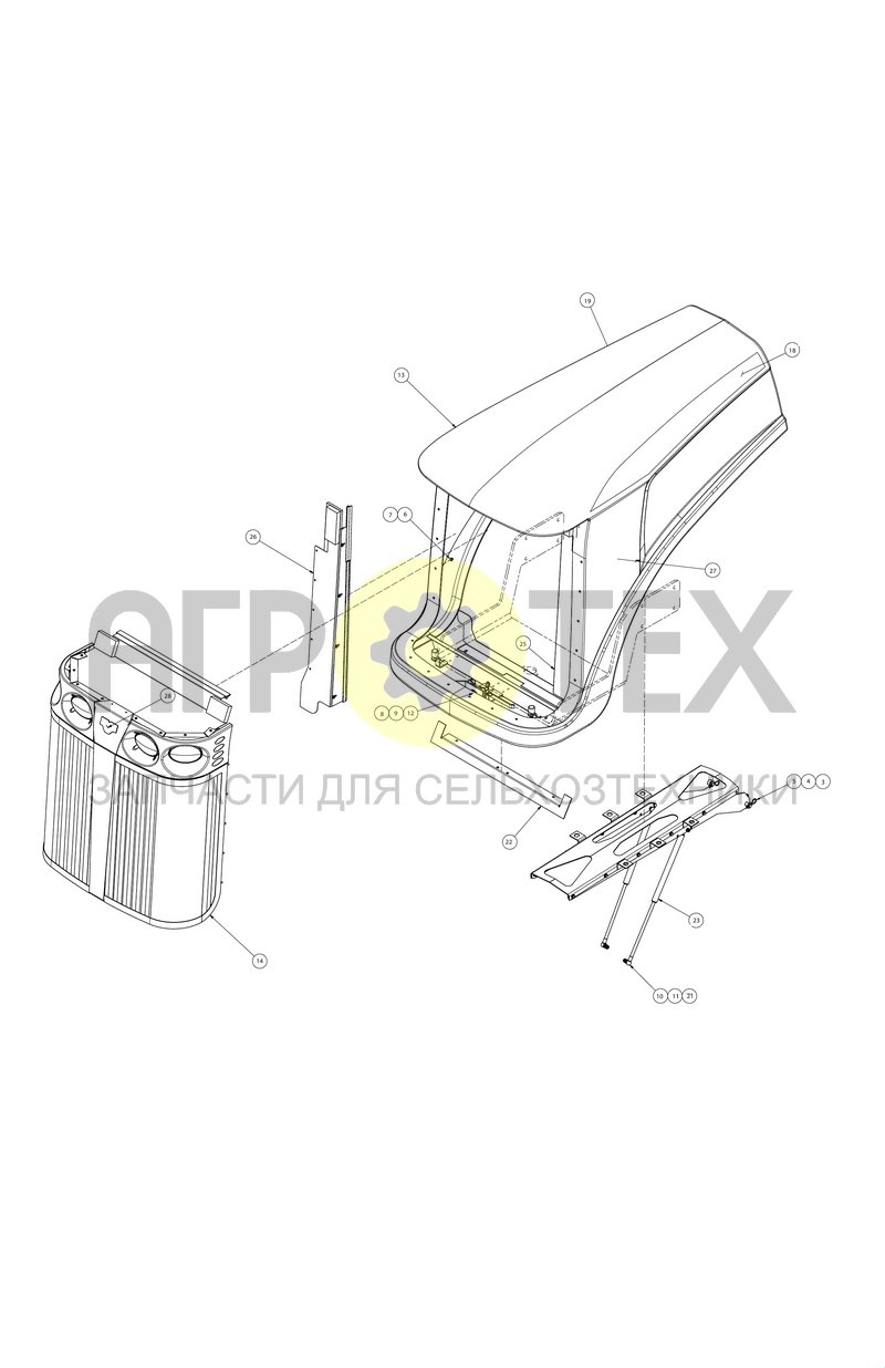 Капот в сборе (SX016449) (№11 на схеме)